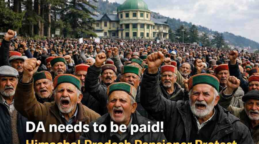 da dena hi pdega himachal pradesh mai pensionerr ka protest