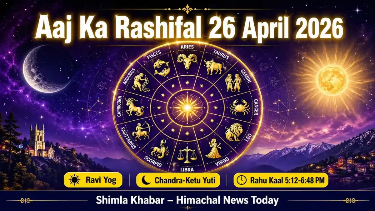 aaj ka rashifal 26 april 2026 zodiac wheel ravi yog chandra ketu yuti rahu kaal
