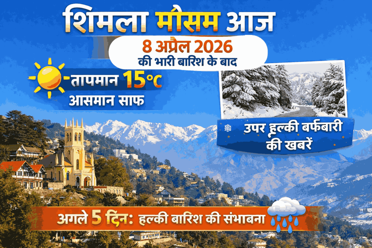 शिमला मौसम आज 9 अप्रैल 2026