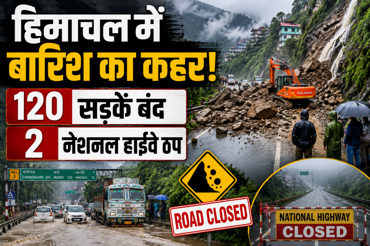 Himachal Weather: बारिश-भूस्खलन से 120 सड़कें बंद, दो नेशनल हाईवे ठप