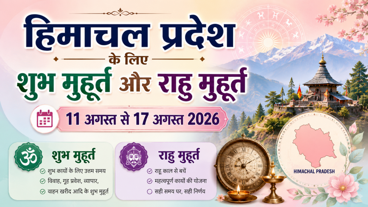 हिमाचल प्रदेश के लिए शुभ मुहूर्त और राहु मुहूर्त