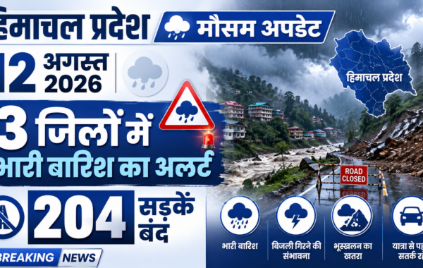 हिमाचल प्रदेश मौसम 12 अगस्त 2026