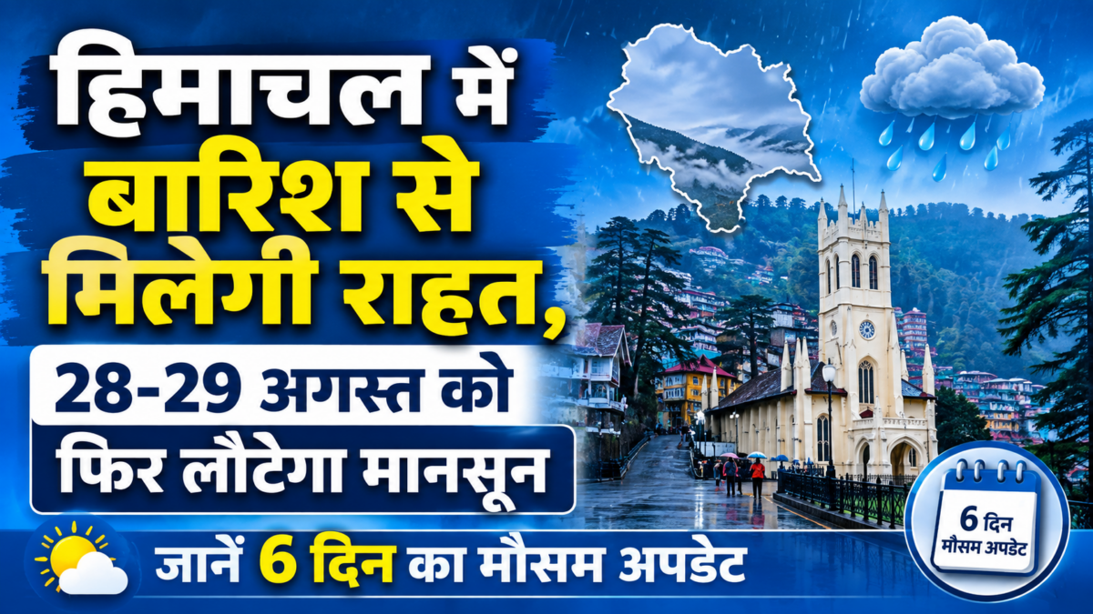 हिमाचल में बारिश से मिलेगी राहत, 28-29 अगस्त को फिर लौटेगा मानसून