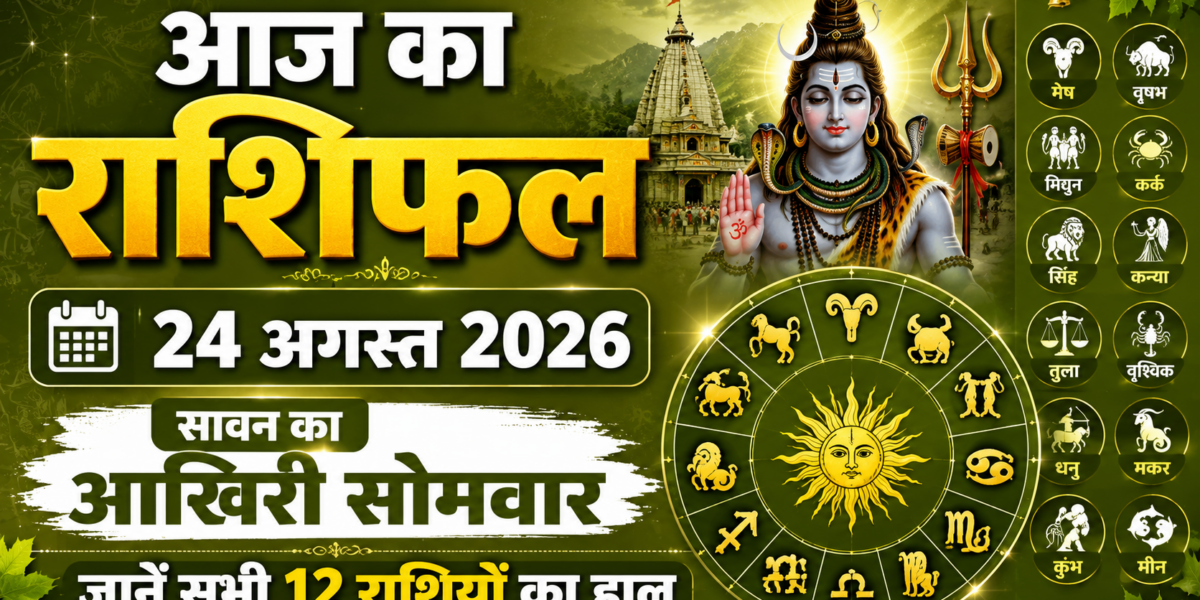 Aaj ka rashifal: 24 अगस्त 2026, सावन का आखिरी सोमवार, जानें सभी 12 राशियों का हाल