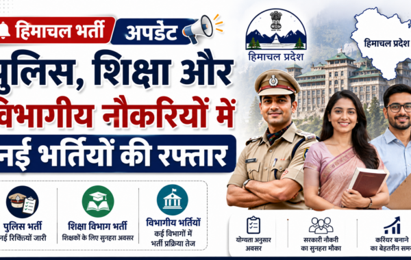 हिमाचल भर्ती अपडेट: पुलिस, शिक्षा और विभागीय नौकरियों में नई भर्तियों की रफ्तार